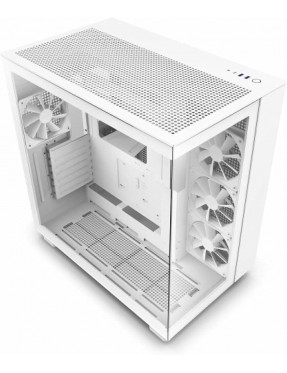 NZXT H9 Flow White Midi Tower ATX Gaming Gehäuse weiß mit Gl